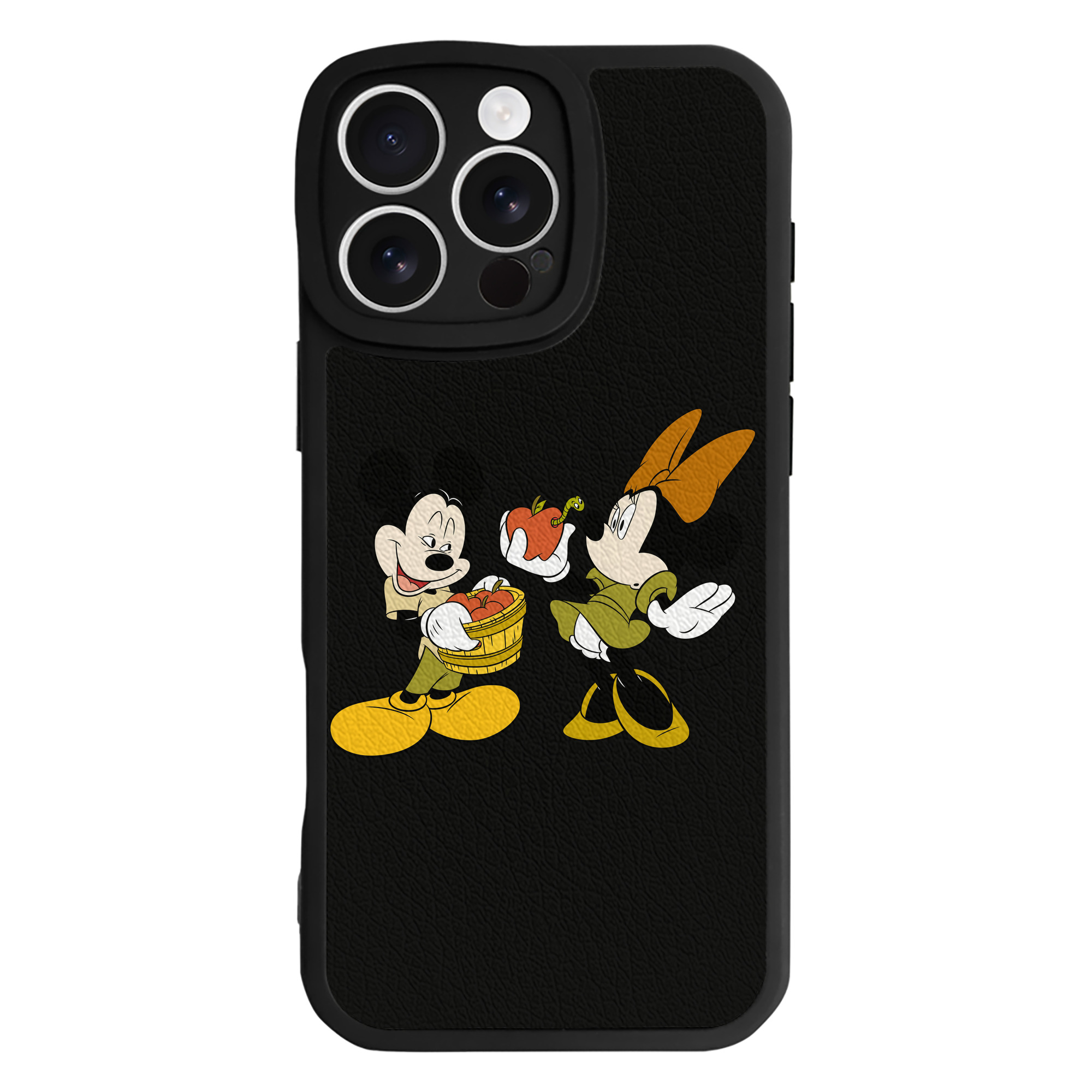 （画像用） ミッキーマウス Mickey Mouse 【iPhone 16シリーズ対応】シリコンスマホケース（レザー調） 材質：シリコン